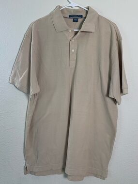 Chestnut Hill Beige Men's Short-Sleeve Polo Shirt Large NWT Cotton Preppy Office